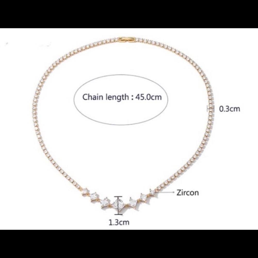 Gorgeus rhodium plated Swarovski elements necklace - Picture 11 of 12